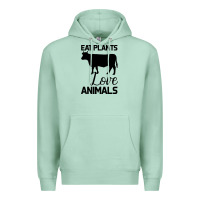 Seafoam Eat Plants Love Animals Premium Hoodie - Bettercallsaul