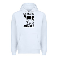 White Eat Plants Love Animals Premium Hoodie - Bettercallsaul