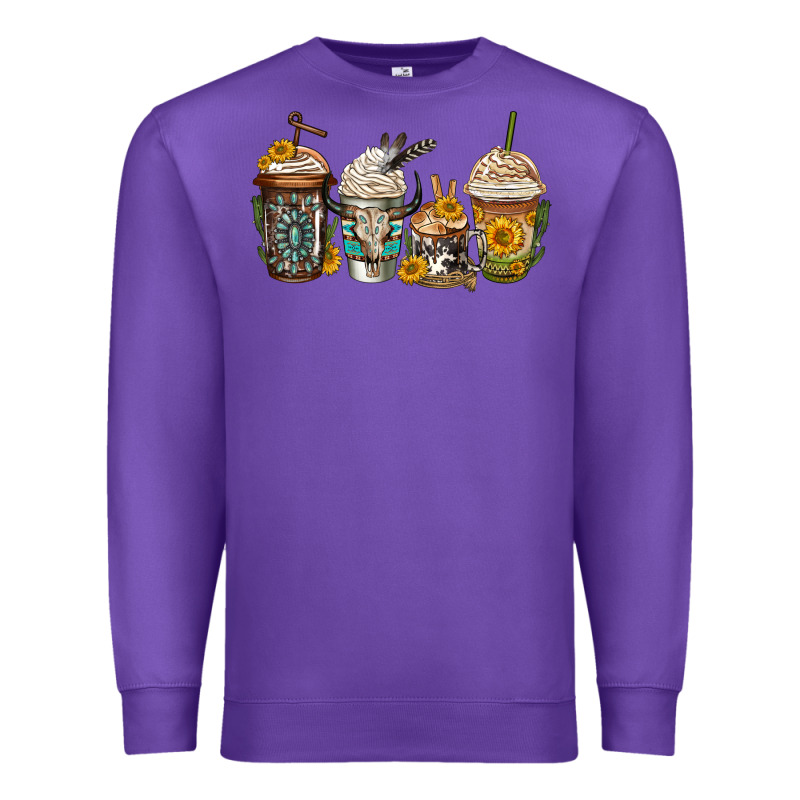 Bull Skull Western Coffee Cups Premium Sweatshirt by Jasminsmagicworld | Teevron