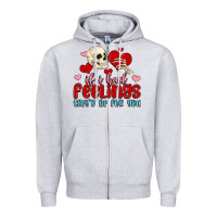 Heather Grey if i had feelings they d be for you Zipper Hoodie - MaliasSmallBusiness