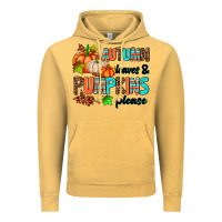 Vintage Mustard autumn leaves pumpkin please Vintage Hoodie - AdoDesignShop