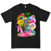 Black summer smile face and beach vibes with rainbow tbw Premium Tee - texasbilliewilder