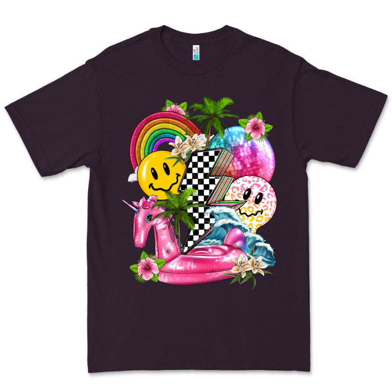 Summer Smile Face And Beach Vibes With Rainbow Tbw Premium Tee by texasbilliewilder | Teevron