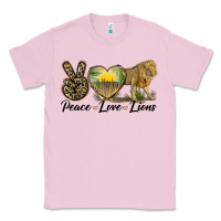Bubblegum Pink peace love lions Classic Tee - LillyAllenDesigns