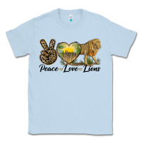 Dusty Blue peace love lions Classic Tee - LillyAllenDesigns