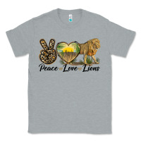 Heather Grey peace love lions Classic Tee - LillyAllenDesigns