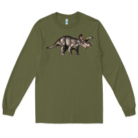 Army Green Triceratops Horridus Long Sleeve Tee - LillyAllenDesigns