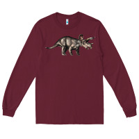 Burgundy Triceratops Horridus Long Sleeve Tee - LillyAllenDesigns