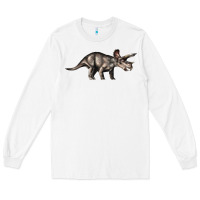 White Triceratops Horridus Long Sleeve Tee - LillyAllenDesigns