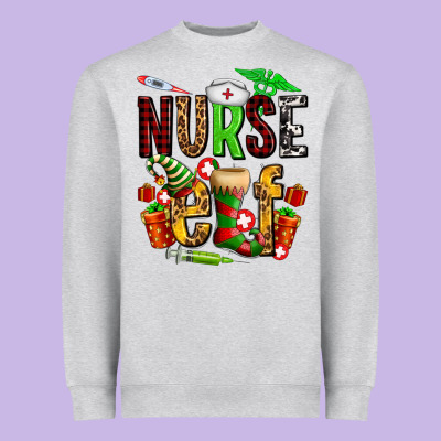 Nurse Elf Heavyweight Sweatshirt Designed By Adodesignshop