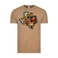 Vintage Coffee rodeo sunflower texas map Vintage Tee - JahusDesignShop