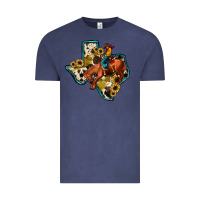 Vintage Denim rodeo sunflower texas map Vintage Tee - JahusDesignShop