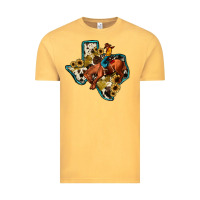 Vintage Mustard rodeo sunflower texas map Vintage Tee - JahusDesignShop