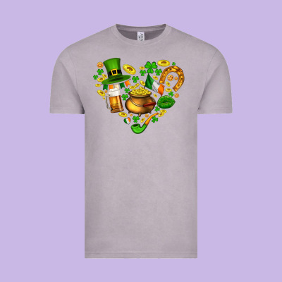 St Patricks Heart Vintage Tee Designed By Adodesignshop
