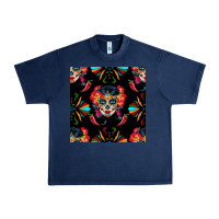 Navy sugar skull seamless pattern Urban Heavy Tee - BundleAndBundleShop