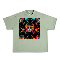 Oil Green sugar skull seamless pattern Urban Heavy Tee - BundleAndBundleShop
