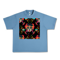 Pebble Blue sugar skull seamless pattern Urban Heavy Tee - BundleAndBundleShop