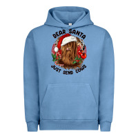 Pigment Pebble Blue dear santa just send cows Urban Hoodie - CowGirlArtShop