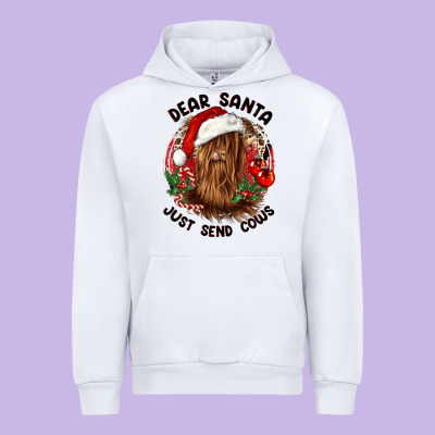 Dear Santa Just Send Cows Urban Hoodie Designed By Cowgirlartshop