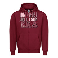 Burgundy in my self love era Zipper Hoodie - MaliasSmallBusiness