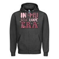 Charcoal Heather in my self love era Zipper Hoodie - MaliasSmallBusiness