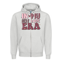 Dove Grey in my self love era Zipper Hoodie - MaliasSmallBusiness