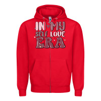 Red in my self love era Zipper Hoodie - MaliasSmallBusiness