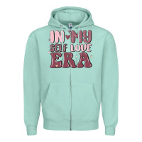 Seafoam in my self love era Zipper Hoodie - MaliasSmallBusiness