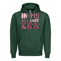 Sports Green in my self love era Zipper Hoodie - MaliasSmallBusiness