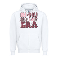 White in my self love era Zipper Hoodie - MaliasSmallBusiness