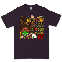 Plum messy bun face mask & getting stuff done  #nurselife Premium Tee - Zillion Design Studio