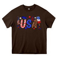 Chocolate Brown usa 4th of july Heavy Core Tee - texasbilliewilder