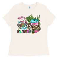 Bone all i need is coffee and plants Ladies Tee - texasbilliewilder