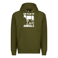 Army Green Eat Plants Love Animals Premium Hoodie - Bettercallsaul