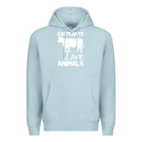 Blue Mist Eat Plants Love Animals Premium Hoodie - Bettercallsaul