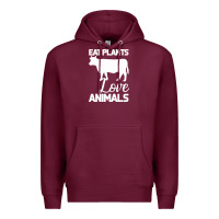 Burgundy Eat Plants Love Animals Premium Hoodie - Bettercallsaul