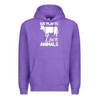 Purple Eat Plants Love Animals Premium Hoodie - Bettercallsaul