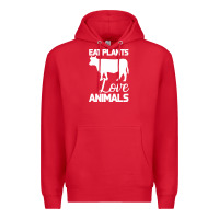 Red Eat Plants Love Animals Premium Hoodie - Bettercallsaul