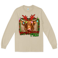 Mushroom merry christmas y'all highland cow Long Sleeve Tee - Jasminsmagicworld