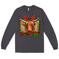 Smoke merry christmas y'all highland cow Long Sleeve Tee - Jasminsmagicworld