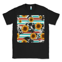 Black serape cowhide sunflowers seamless pattern 12inch Classic Tee - Jasminsmagicworld