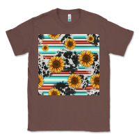 Chestnut serape cowhide sunflowers seamless pattern 12inch Classic Tee - Jasminsmagicworld