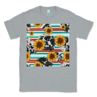 Heather Grey serape cowhide sunflowers seamless pattern 12inch Classic Tee - Jasminsmagicworld