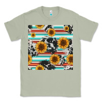 Matcha serape cowhide sunflowers seamless pattern 12inch Classic Tee - Jasminsmagicworld