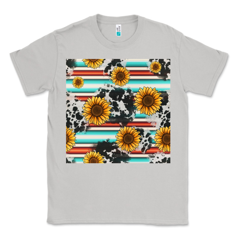 Serape Cowhide Sunflowers Seamless Pattern 12inch Classic Tee by Jasminsmagicworld | Teevron
