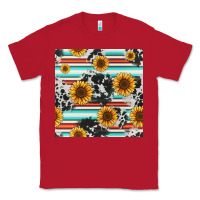 Red serape cowhide sunflowers seamless pattern 12inch Classic Tee - Jasminsmagicworld