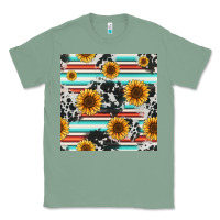 Sage serape cowhide sunflowers seamless pattern 12inch Classic Tee - Jasminsmagicworld