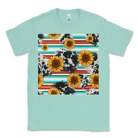 Seafoam serape cowhide sunflowers seamless pattern 12inch Classic Tee - Jasminsmagicworld