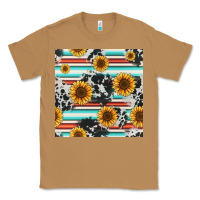 Toasted Coconut serape cowhide sunflowers seamless pattern 12inch Classic Tee - Jasminsmagicworld