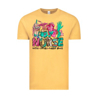 Vintage Mustard nurse coffee scrubs rubber gloves Vintage Tee - Jasminsmagicworld